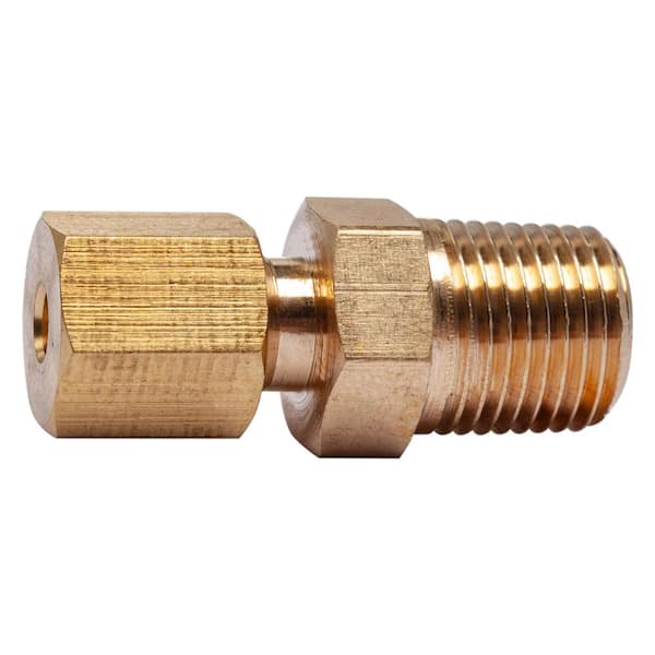 LTWFITTING 1/8 in. Comp x 1/8 in. MIP Brass Compression Adapter Fitting  (25-Pack) HF682225 The Home Depot