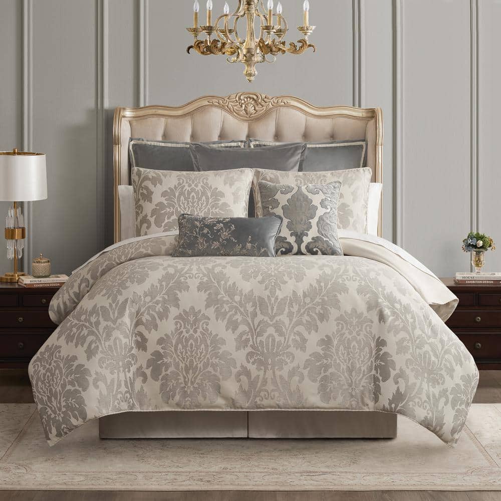 WATERFORD Blenheim 4 Piece Ivory Polyester Cal King Comforter Set
