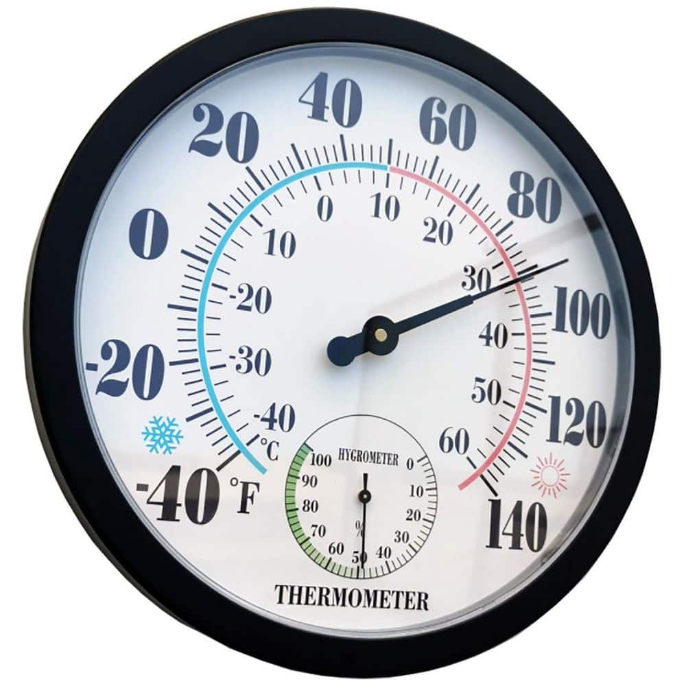 Analog Thermometer Hygrometer Weather Station Indoor Outdoor Waterproof Wall Mount Large Dial Black price history on PriceWatchPro