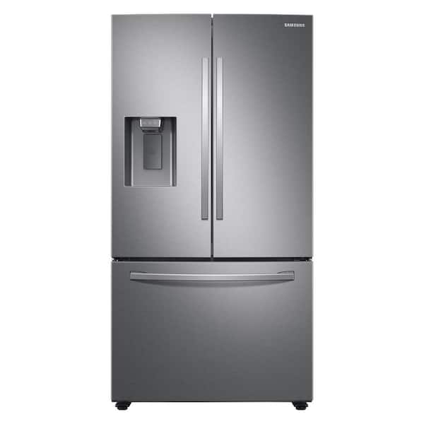 Samsung 35.8 in. 27 cu. ft. Standard Depth French Door Refrigerator in Stainless Steel with Child Lock, Door Alarm