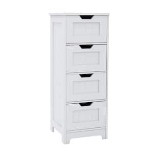 11.81 in. W x 11.81 in. D x 32.28 in. H Wood Freestanding Linen Cabinet in White