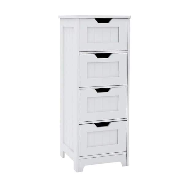 11.81 in. W x 11.81 in. D x 32.28 in. H Wood Freestanding Linen Cabinet ...