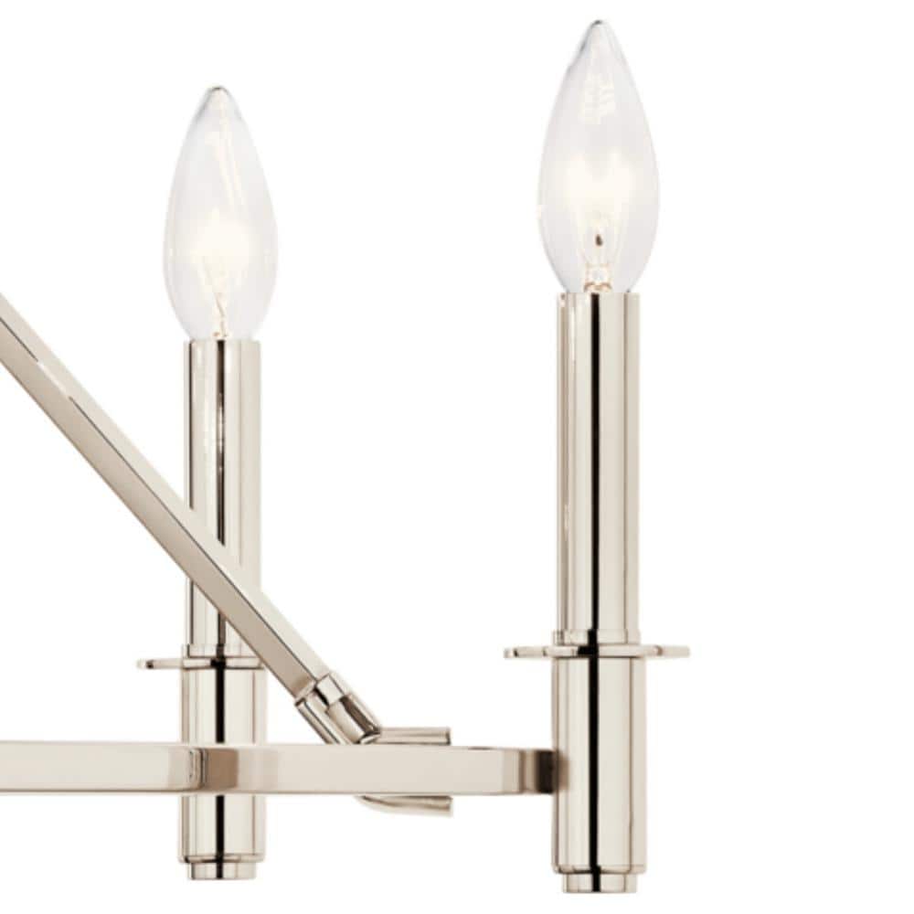 Polished Nickel 8-Light Candle Ring Chandelier