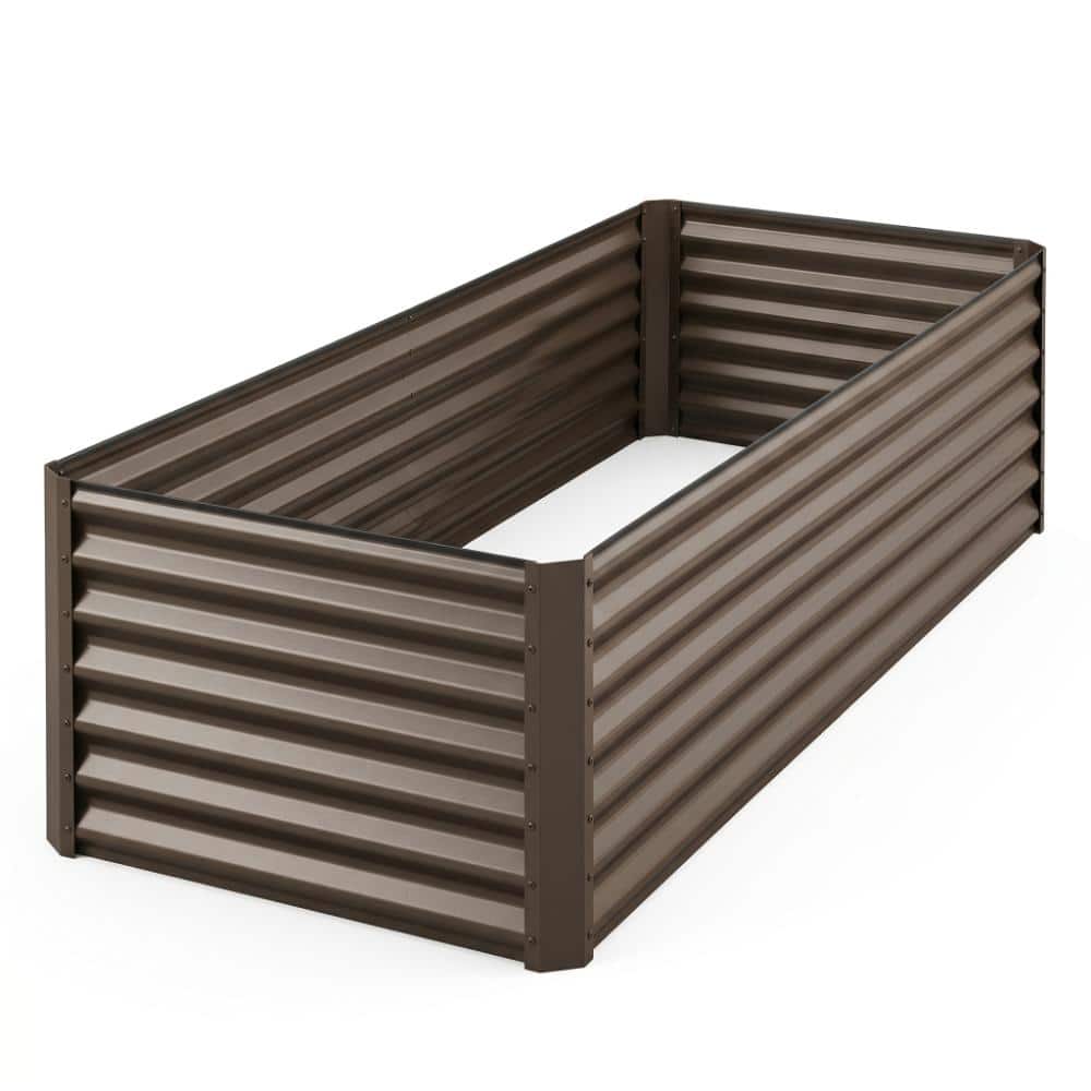 70.87 in. W x 23.62 in. H Rectangle Raised Brown Metal Outdoor Planter price history on PriceWatchPro