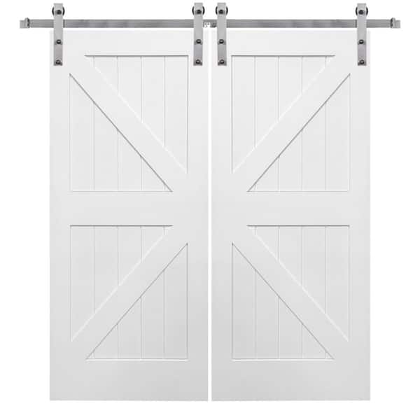 MMI DOOR 72 in. x 84 in. Primed K-Plank MDF Sliding Barn Door with Hardware Kit