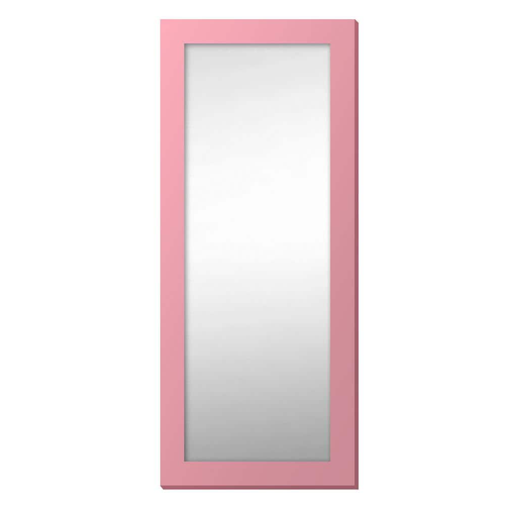 Pop Color 72 in. H x 30 in. W Modern Rectangle 4 in. Soft Pink Framed Floor/Wall Mirror Art