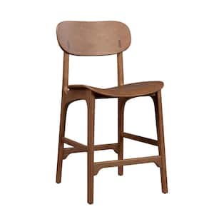Solvang 24 in. Brown Ale Finish High Back Wood Counter Stool