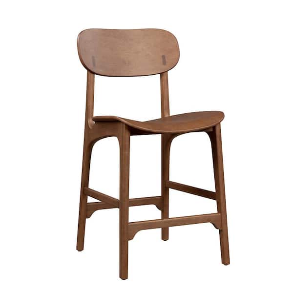 Boraam Solvang 24 in. Brown Ale Finish High Back Wood Counter Stool
