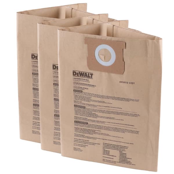 DeWalt DXVA19-4201 3-Pack Paper Vacuum Bags Suits 23L - 38L Wet/Dry Vacuums - View #3