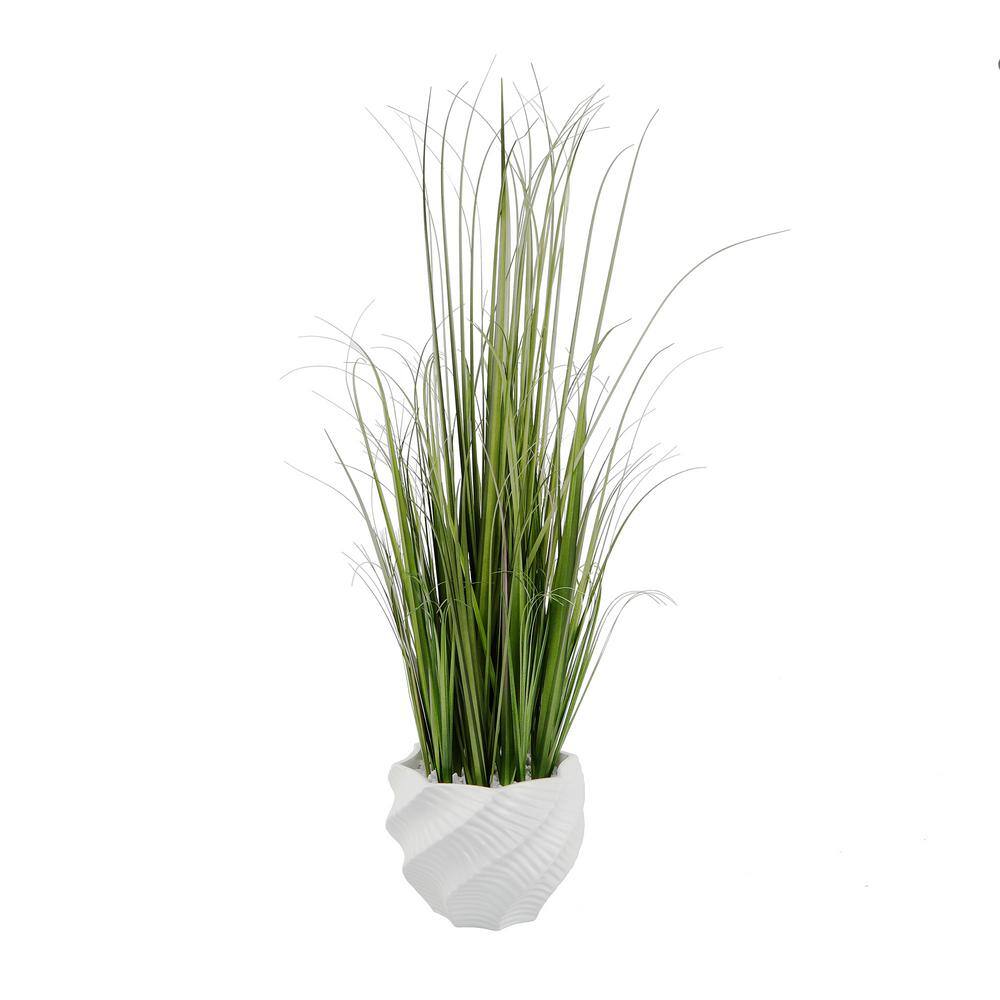 Flora Bunda 38 In. H Artificial Onion Grass In 9 In. Cement Pot CS5257E ...