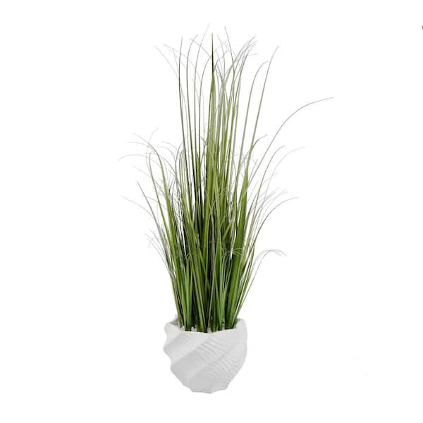 Flora Bunda 38 in. H Artificial Onion Grass in 9 in. Cement Pot