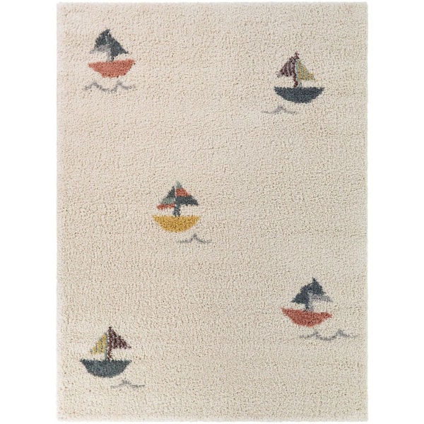Waverly Navy Blue 4 ft. x 6 ft. Sailboat Area Rug