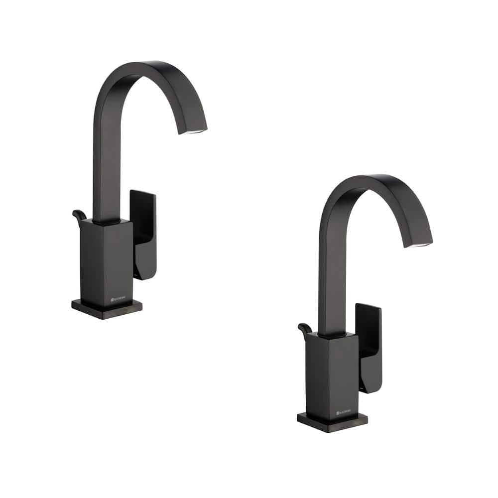 Farrington Single-Handle Single-Hole High-Arc Bathroom Faucet in Matte Black (2-Pack) price history on PriceWatchPro