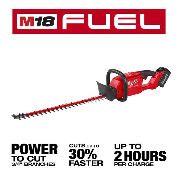 Milwaukee M18 Fuel 18V Lithium-Ion Brushless Cordless Handheld Blower and M18 Fuel Hedge Trimmer Combo Kit (2-Tool)