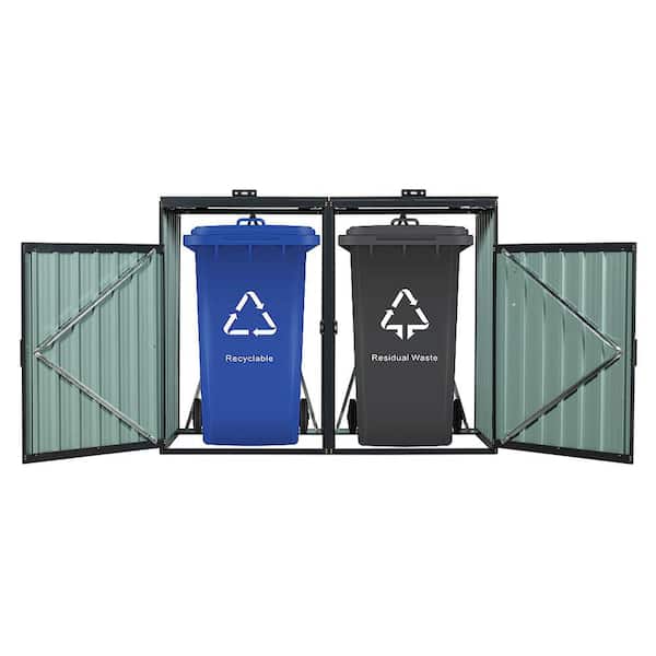 5 ft. W x 3 ft. D Iron Shed with Double Door (15 sq. ft. )