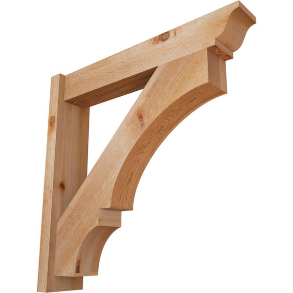 Ekena Millwork 6 in. x 30 in. x 30 in. Balboa Traditional Rough Sawn Western Red Cedar Outlooker