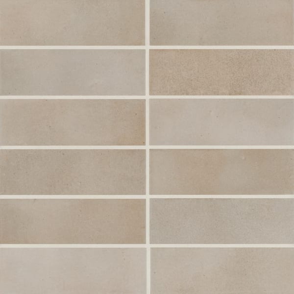 Bedrosians Celine Rectangle 2 in. x 6 in. Matte Taupe Porcelain Floor Tile (5.33 sq. ft./Case)
