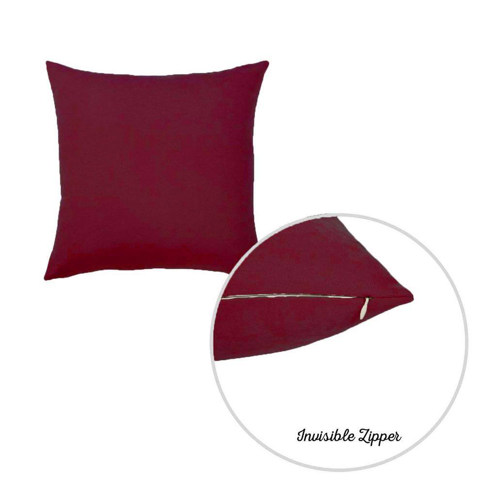 Claret Red Polyester Decorative Throw Pillow Covers Set of 4