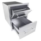 Texan 16 in. Stainless Steel 2-Drawer Paper Towel Access Drawer unit