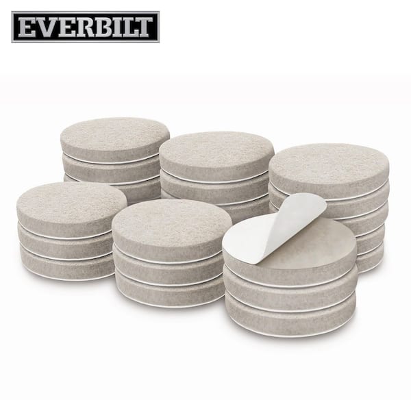 1 1/2 in. Beige Heavy Duty Self Adhesive Round Felt Furniture Pads (24-Pack)