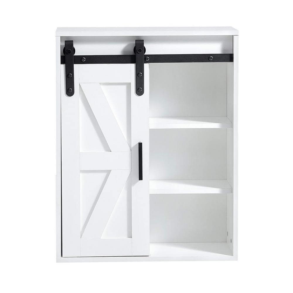 Miscool Ashburn 21.7 in. W x 7.9 in. D x 27.6 in. H White Bathroom Wall