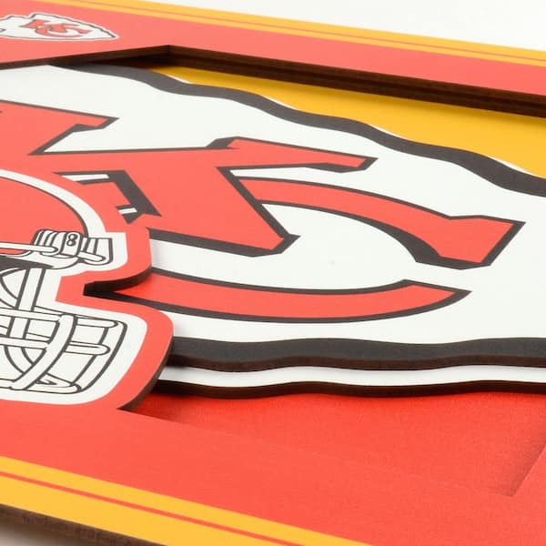 Fan Creations Kansas City Chiefs Wood Sign 12 Inch Round State Design