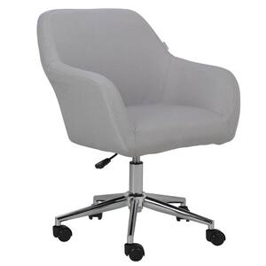 Modern Gray Fabric Upholstered Swivel Office Chair Task Chair with Adjustable Height