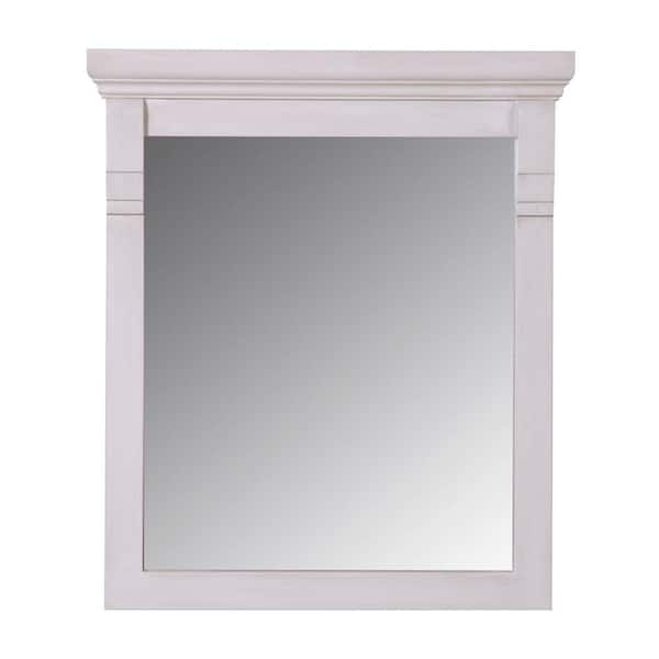 St. Paul Classic 30 in. x 22 in. Wall Mirror in Antique White