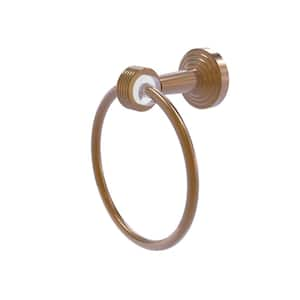 Pacific Beach Collection Wall Mounted Towel Ring with Groovy Accents in Brushed Bronze