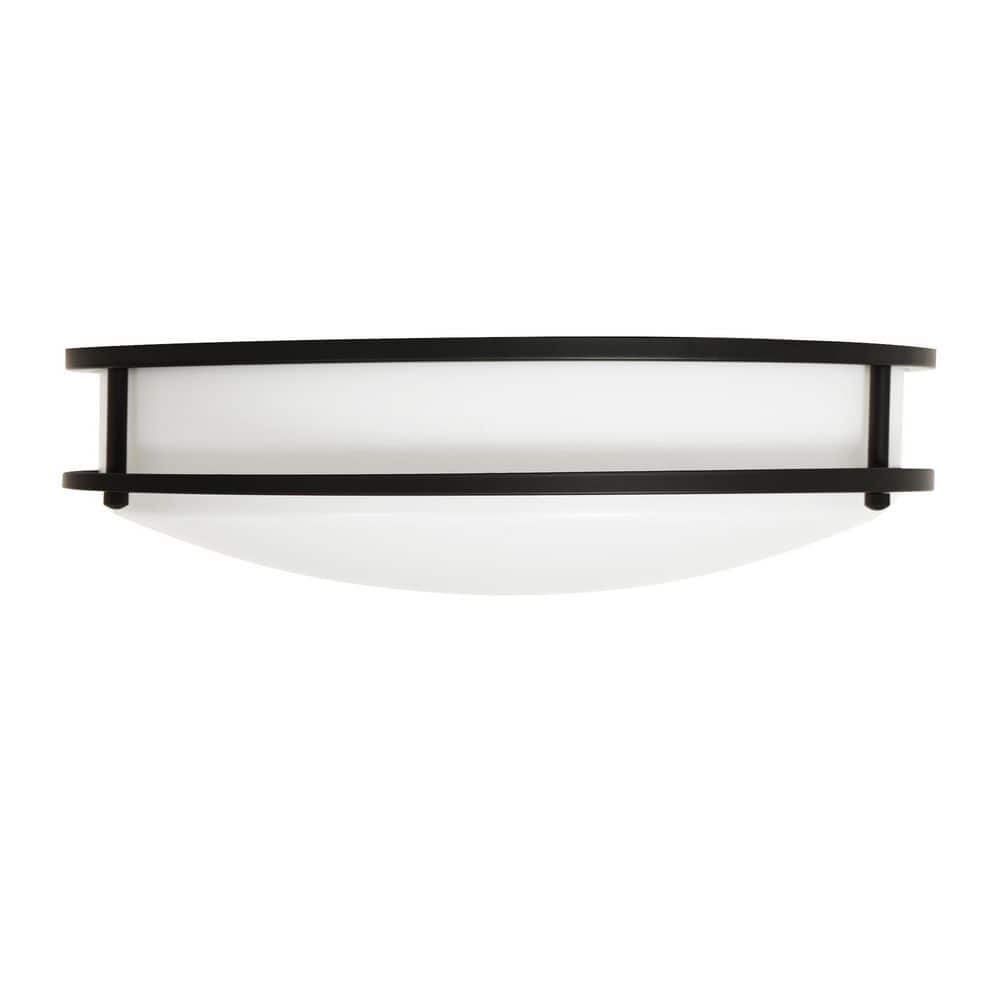 Matte Black 10'' LED Drum Flush Mount Ceiling Light, Indoor/Outdoor