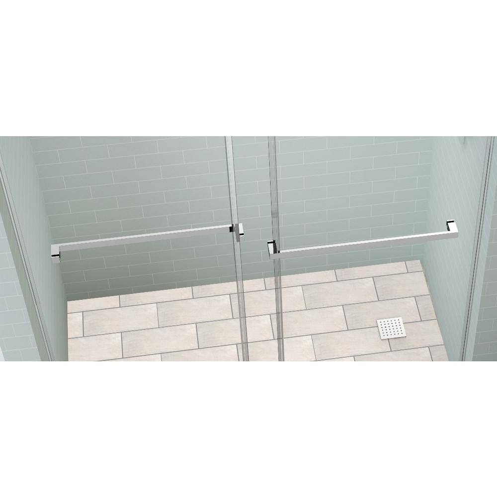 Rivage 76'' x 60'' Chrome Frameless Sliding Shower Door