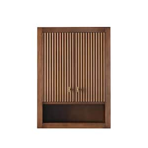 24 in. W x 8 in. D x 33 in. H Bathroom Storage Wall Cabinet in Linear Walnut/GB