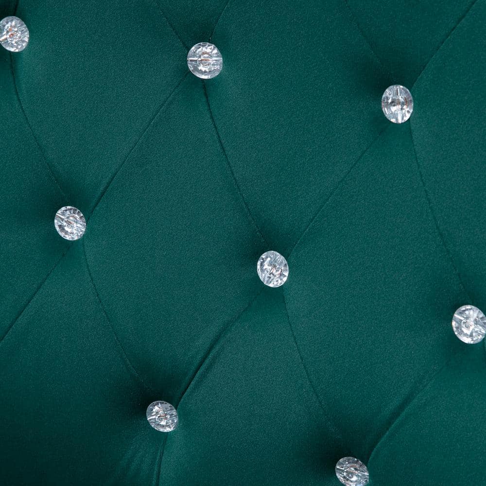 Elegant Dark Green Velvet Task Chair with Swivel and Tilt Function