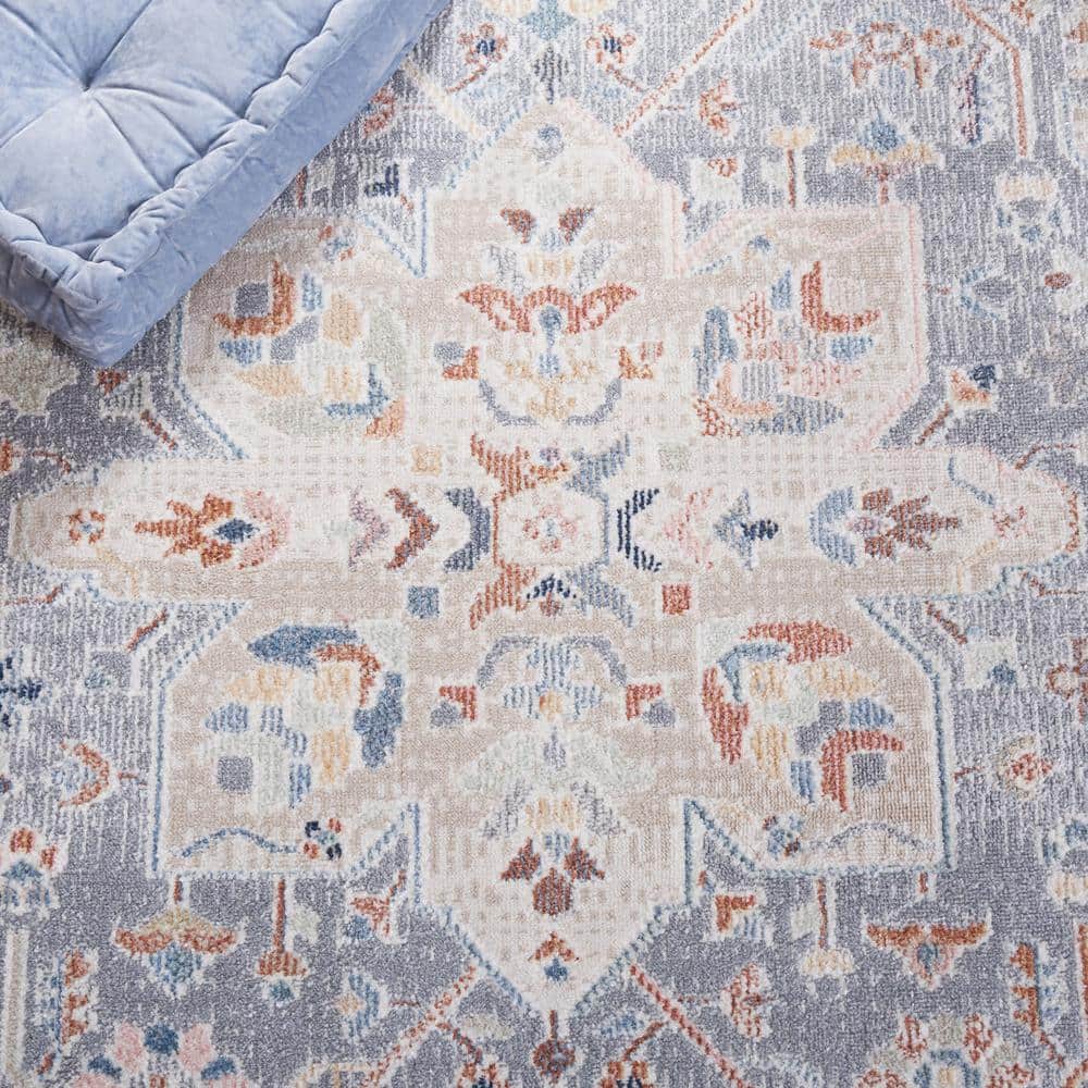 Blair ComfortSoft 59" Round Blue Synthetic Washable Rug