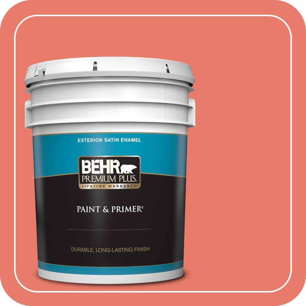 BEHR PREMIUM PLUS 5 gal. #180B-5 Cool Lava Satin Enamel Exterior Paint ...