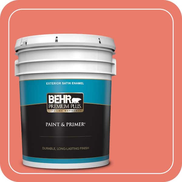 BEHR PREMIUM PLUS 5 gal. #180B-5 Cool Lava Satin Enamel Exterior Paint & Primer