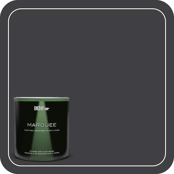 BEHR MARQUEE 1 qt. #ECC-10-2 Jet Black Semi-Gloss Enamel Exterior Paint & Primer