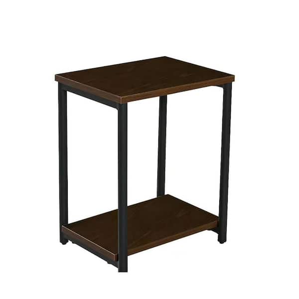 Tatahance 15.7 in. Antique Brown Rectangle Top Wood End Table