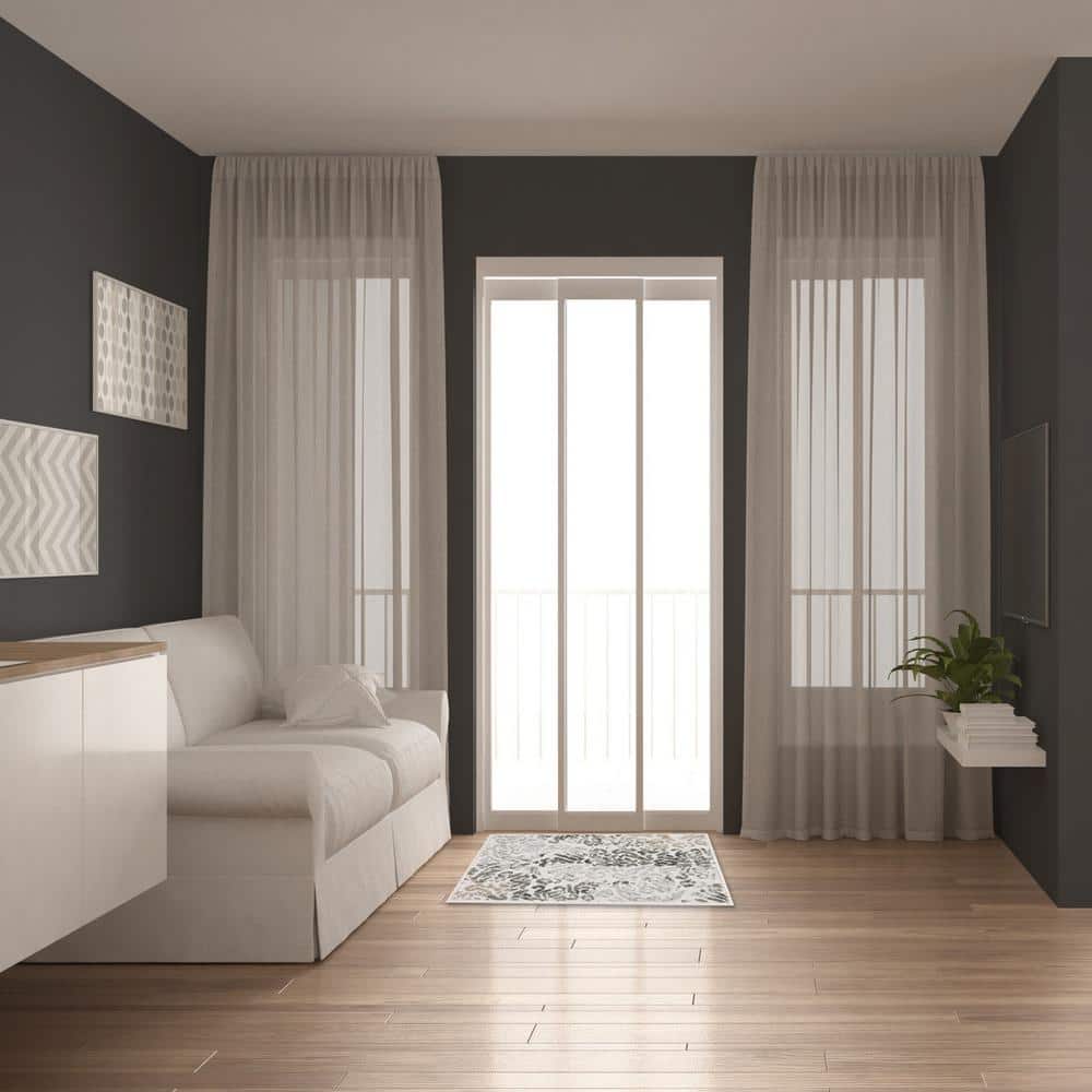 Capri Gray and Beige Synthetic 5 x 8 ft Rectangular Area Rug Set