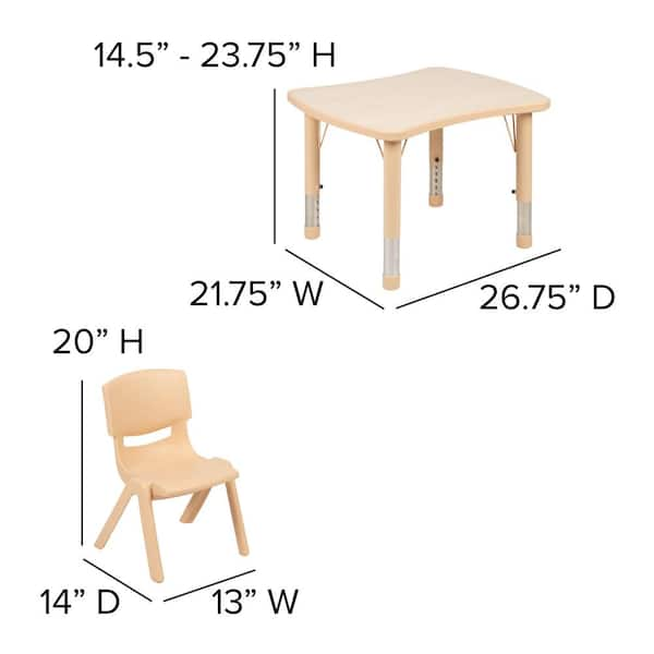 Carnegy Avenue 23.75 in. Natural Kids Table CGA-YU-443198-NA-HD