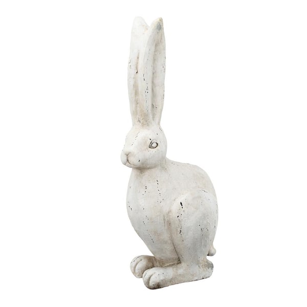 A & B Home White Small Rabbit Figurine