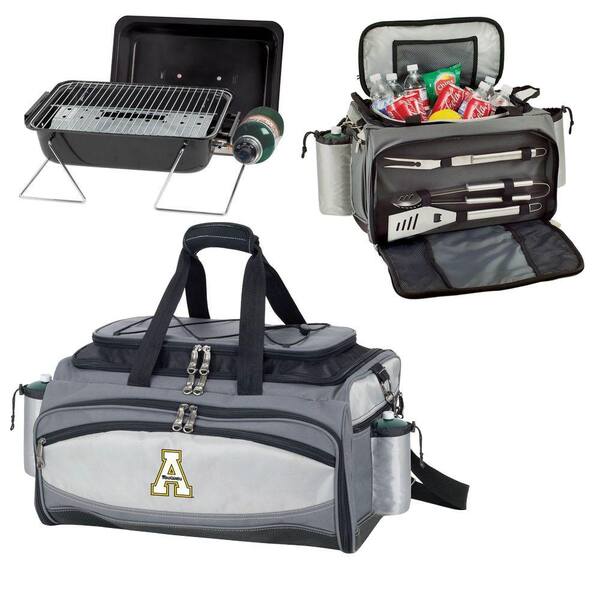 Picnic Time App State Mountaineers - Vulcan Portable Propane Grill and Cooler Tote with Embroidered Logo