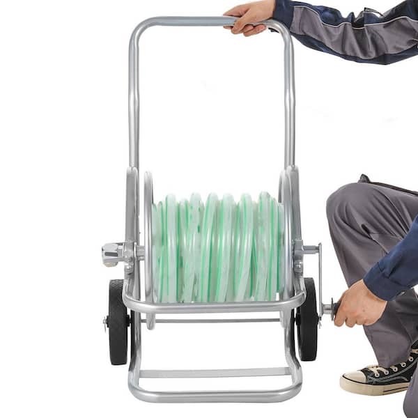 Hose Reel Cart, Holds 200 ft. of 5/8 in. Hose, Heavy Duty Steel with Wheels, Outdoor Garden, Yard, Lawn Tool