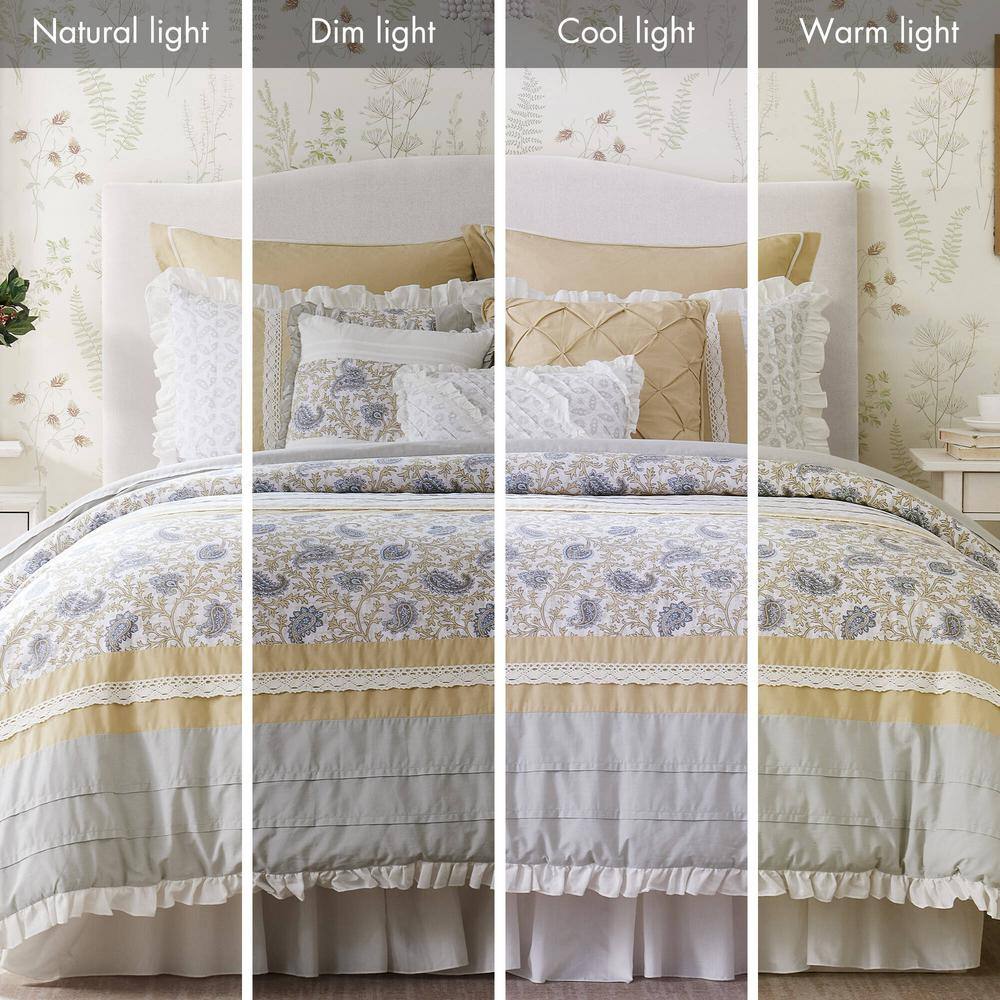King Yellow Cotton Reversible 9-Piece Comforter Set