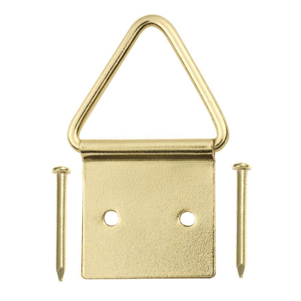 24 Golden Canvas Hanger with Screws Ultra Strong Single Hole Triangle Ring  Hangers - eStationers