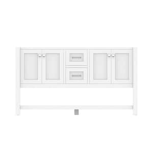 Wilmington 59 in. W x 21.5 in. D x 33.45 in. H Double Bath Vanity Cabinet without Top in White