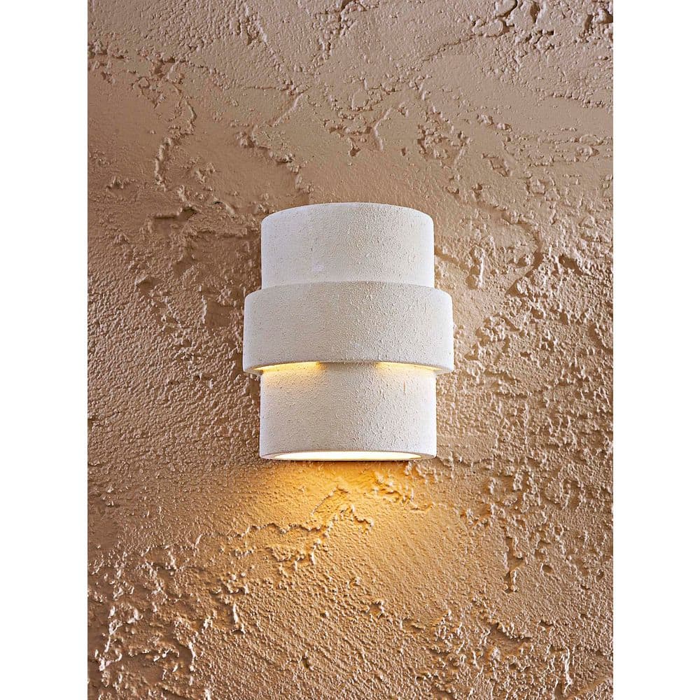 White Ceramic Dimmable Outdoor Pocket Wall Sconce