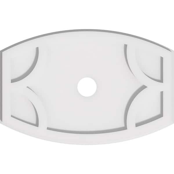 Ekena Millwork 18 in. W x 12 in. H x 2 in. ID x 1 in. P Kailey Architectural Grade PVC Contemporary Ceiling Medallion
