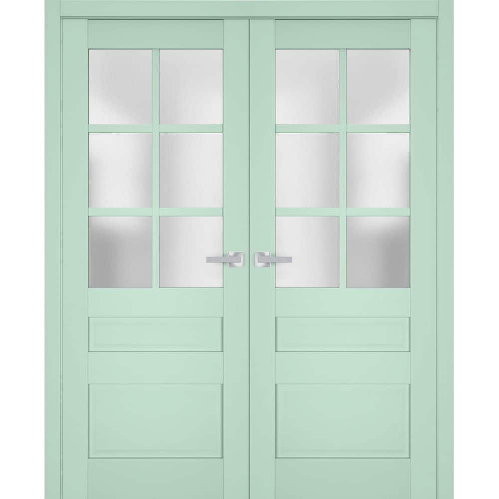 56 in. x 96 in. 2 Panel Oliva Finished Solid Wood Sliding Door with Hardware price history on PriceWatchPro
