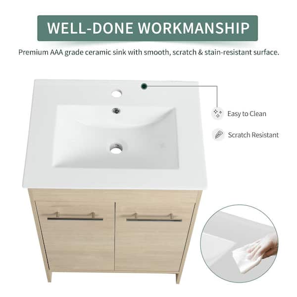 Iwell Under Sink Cabinet with 2 Doors and Shelf